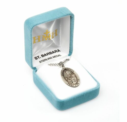Patron Saint Barbara Oval Sterling Silver Medal - Image 4