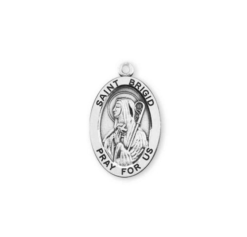Patron Saint Brigid Oval Sterling Silver Medal - Image 2