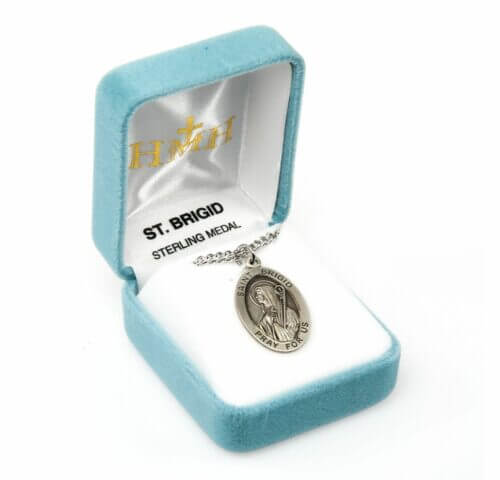 Patron Saint Brigid Oval Sterling Silver Medal - Image 4