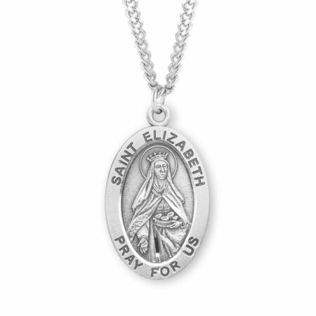Patron Saint Elizabeth Oval Sterling Silver Medal