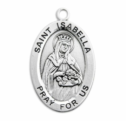 Patron Saint Isabella Oval Sterling Silver Medal - Image 2