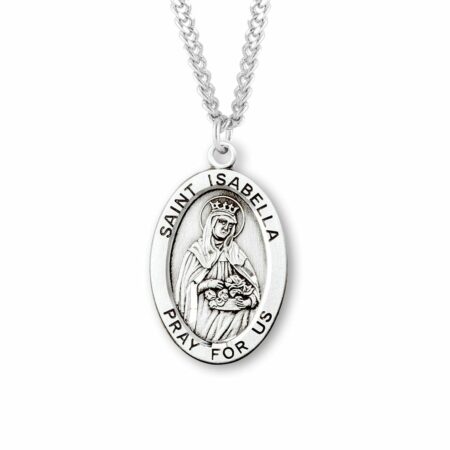 Patron Saint Isabella Oval Sterling Silver Medal