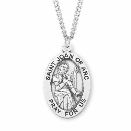 Patron Saint Joan of Arc Oval Sterling Silver Medal