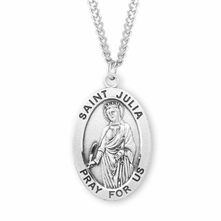 Patron Saint Julia Oval Sterling Silver Medal