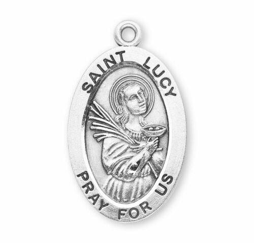 Patron Saint Lucy Oval Sterling Silver Medal - Image 2