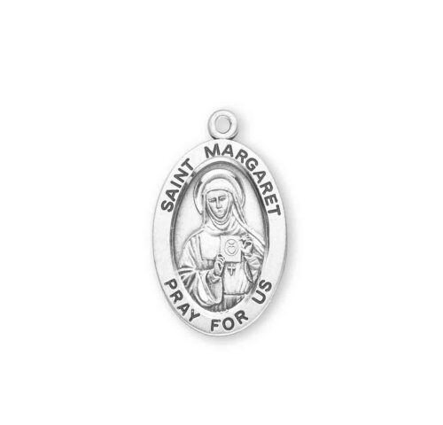 Patron Saint Margaret Oval Sterling Silver Medal - Image 2