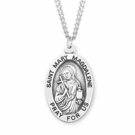 Patron Saint Mary Magdalene Oval Sterling Silver Medal