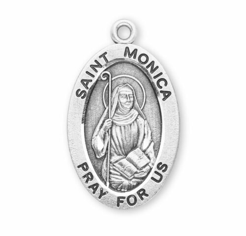 Patron Saint Monica Oval Sterling Silver Medal - Image 2