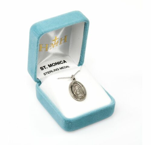 Patron Saint Monica Oval Sterling Silver Medal - Image 4
