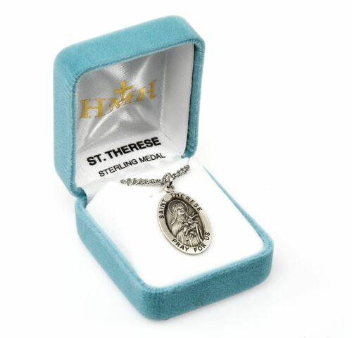 Patron Saint Therese of Lisieux Oval Sterling Silver Medal - Image 4