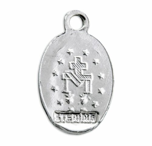 Sterling Silver Oval Pink Enameled Miraculous Medal - Image 3