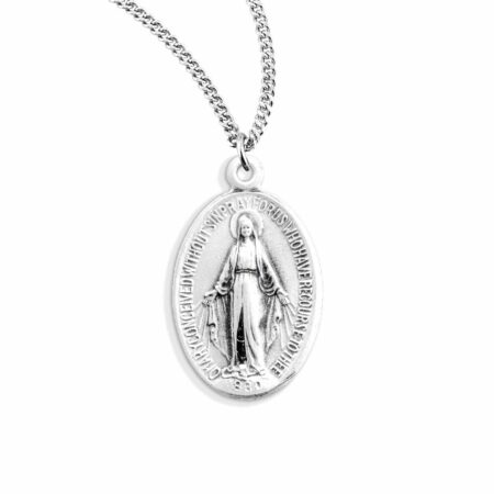 Sterling Silver Oval Miraculous Medal