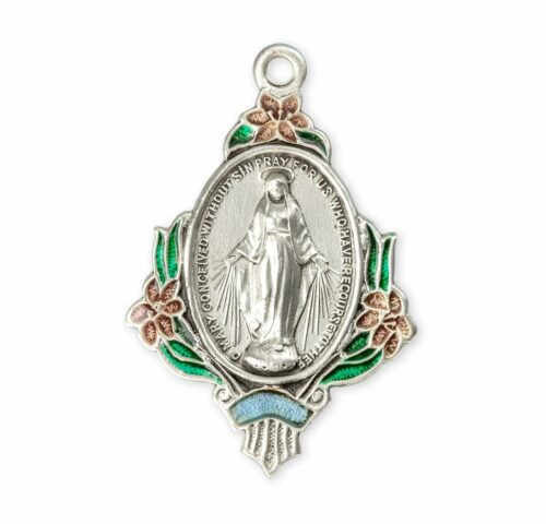 Sterling Silver Oval Miraculous Medal - Image 2
