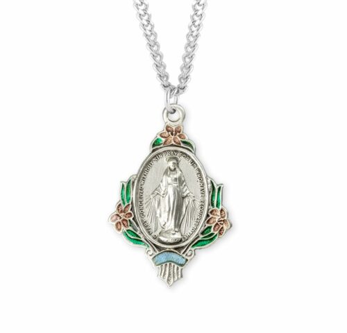 Sterling Silver Oval Miraculous Medal
