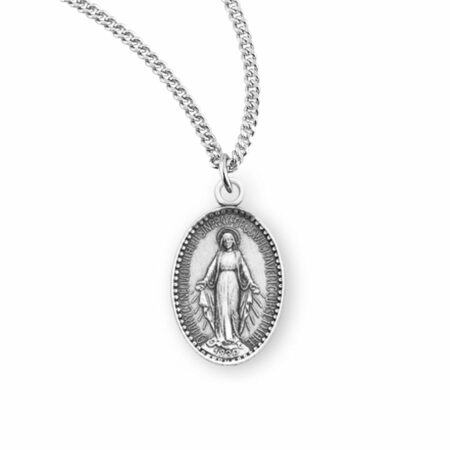 Sterling Silver Oval Miraculous Medal