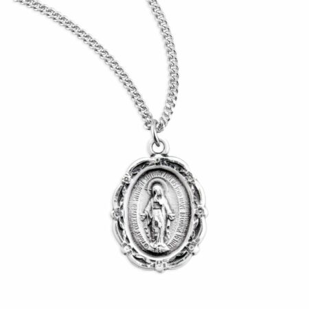 Sterling Silver Oval Miraculous Medal