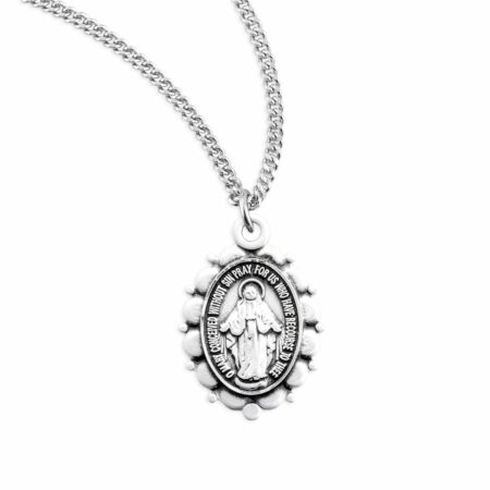 Sterling Silver Oval Miraculous Medal