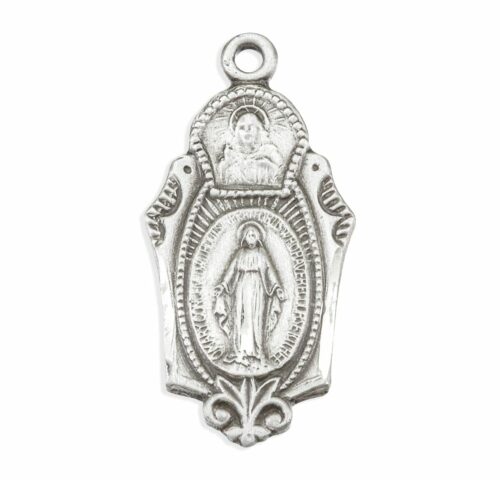 Sterling Silver Miraculous Medal Scapular Combination - Image 2