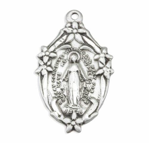 Sterling Silver Ornate Miraculous Medal - Image 2