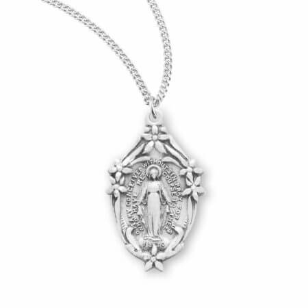 Sterling Silver Ornate Miraculous Medal