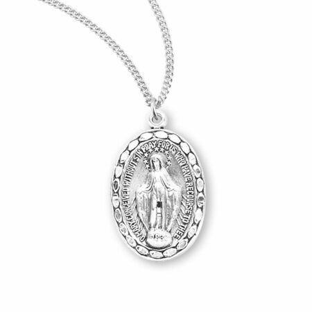 Sterling Silver Oval Miraculous Medal
