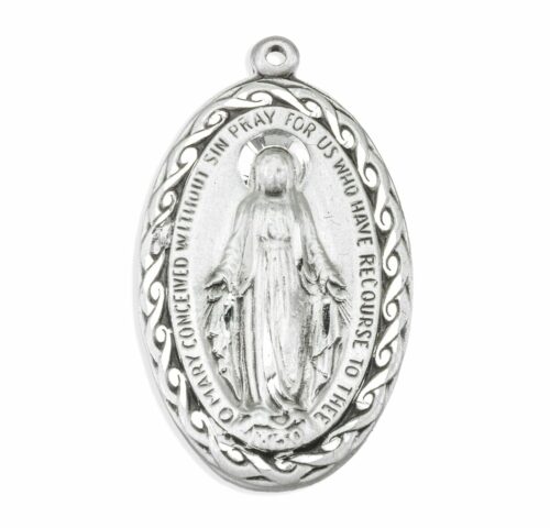 Sterling Silver Oval Miraculous Medal - Image 2