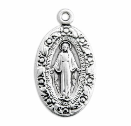Sterling Silver Oval Miraculous Medal - Image 2