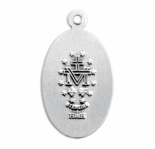 Sterling Silver Oval Miraculous Medal - Image 3