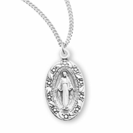 Sterling Silver Oval Miraculous Medal