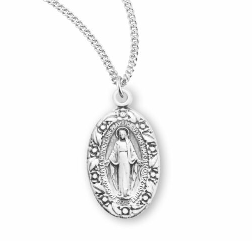 Sterling Silver Oval Miraculous Medal