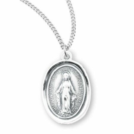 Sterling Silver Oval Miraculous Medal