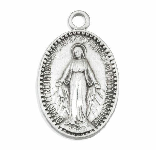 Sterling Silver Oval Miraculous Medal - Image 2