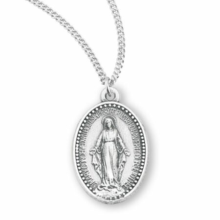 Sterling Silver Oval Miraculous Medal