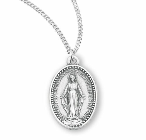 Sterling Silver Oval Miraculous Medal