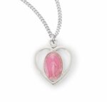 Sterling Silver Pink Enameled Miraculous Medal
