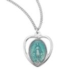 Blue Enameled Sterling Silver Miraculous Medal