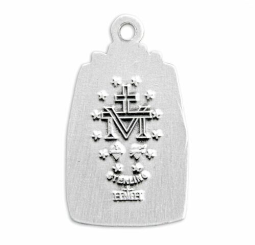 Sterling Silver Profile "Art Deco" Style Miraculous Medal - Image 3