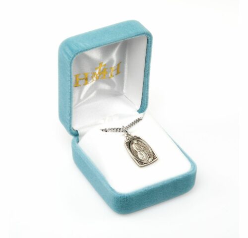 Sterling Silver Profile "Art Deco" Style Miraculous Medal - Image 4