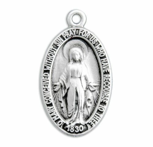 Sterling Silver Oval Miraculous Medal - Image 2
