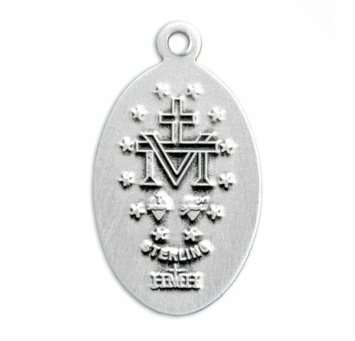 Sterling Silver Oval Miraculous Medal - Image 3