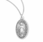 Sterling Silver Oval Miraculous Medal