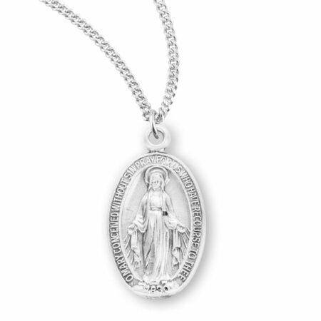 Sterling Silver Oval Miraculous Medal