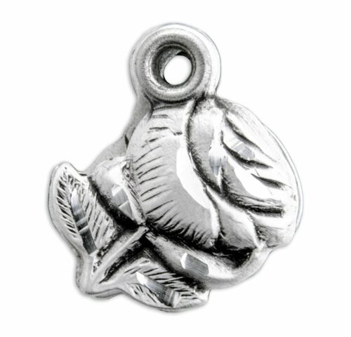 Sterling Silver Small Rose Bud Triple Slide Medal - Image 2