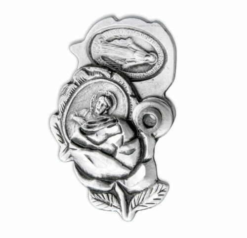 Sterling Silver Small Rose Bud Triple Slide Medal - Image 3