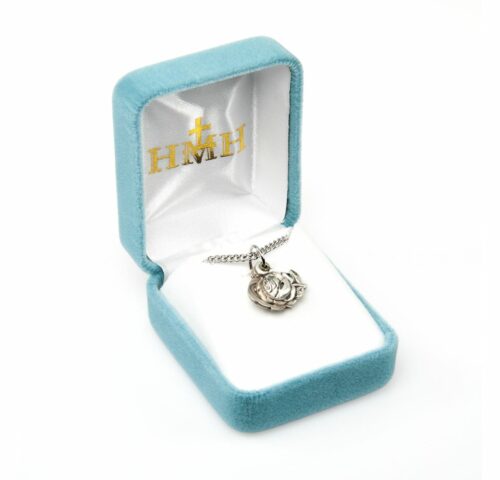 Sterling Silver Small Rose Bud Triple Slide Medal - Image 4