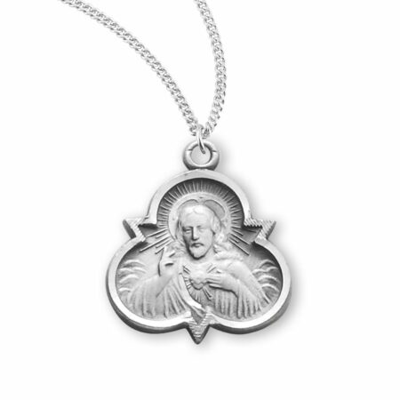 Sterling Silver Scapular Sacred Heart of Jesus