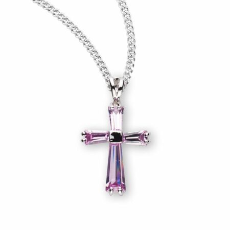 Pink Zirconia Cross Pendant