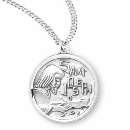 Saint Joseph the Worker Round Sterling Silver Medal