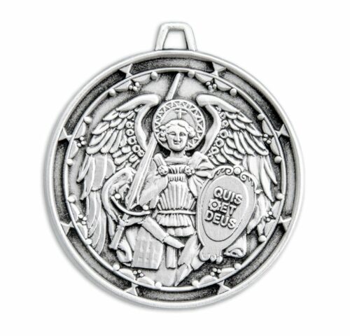 Saint Michael the Archangel Round Sterling Silver Medal - Image 2