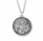 Saint Michael the Archangel Round Sterling Silver Medal